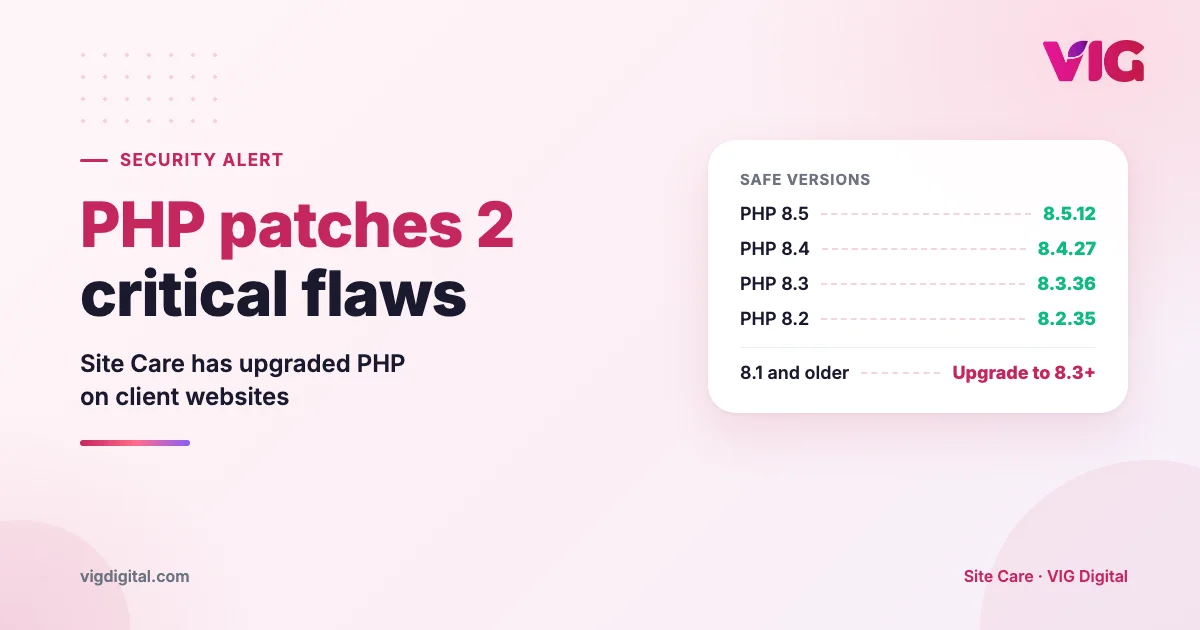 PHP Patches 2 Critical Vulnerabilities: Site Care Websites Already Upgraded